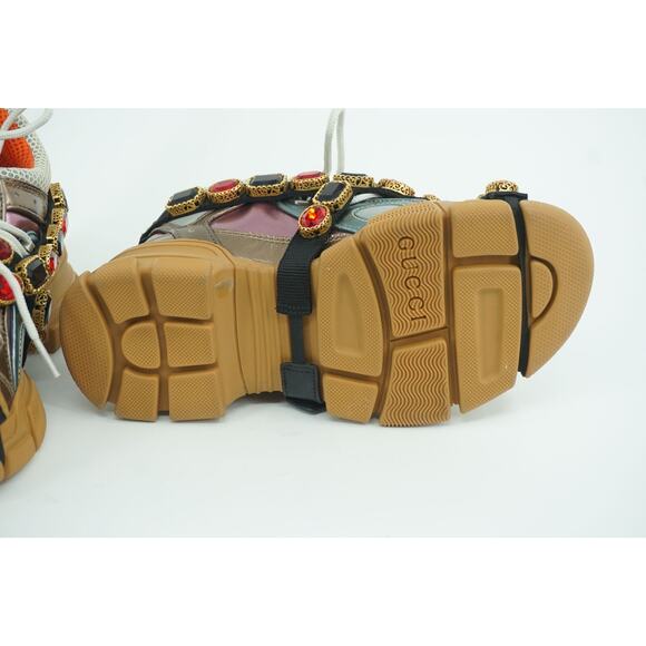 Gucci Flashtrek Jewel Sega Sneakers Size 35 $1725 Jem Metallic Leather Mesh NIB - Picture 8 of 12